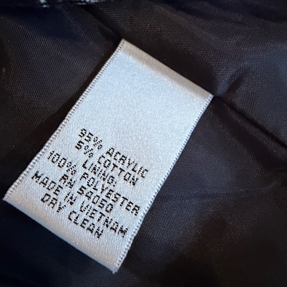 LE SUIT TRENCH-STYLE ELONGATED BELTED 90’S B&W PLAID JACKET SHOULDER PADS LINED - Picture 12 of 16